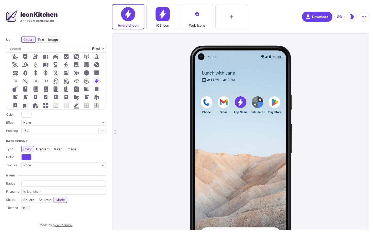 IconKitchen 页面快照